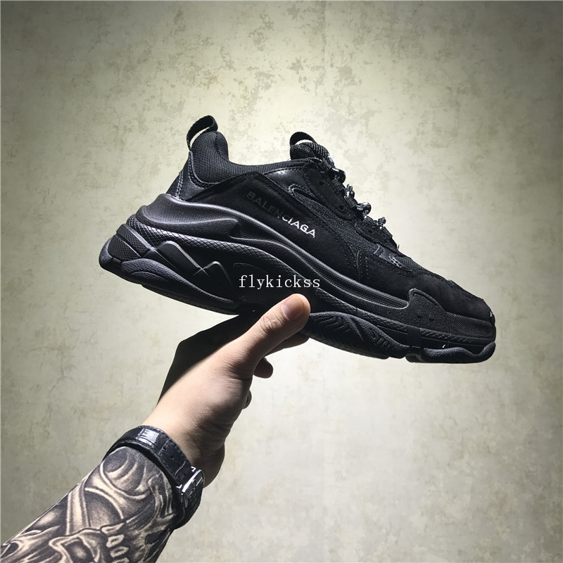Balenciaga 2017 Fall Winter Triple-S Sneakers All Black